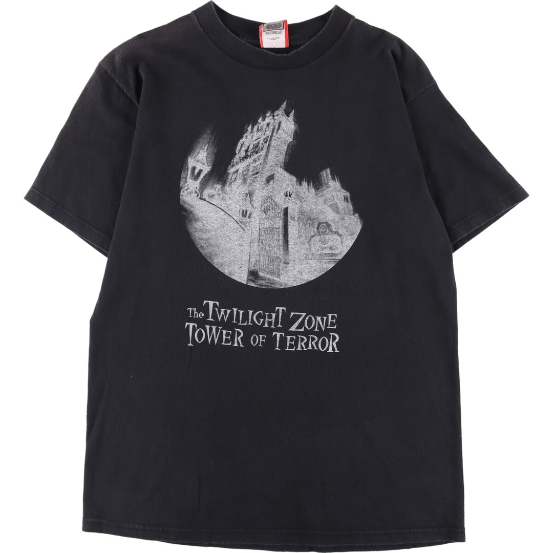 90年代 DISNEY DESIGNS TOWER OF TERROR タワーオブテラー 両面 プリントTシャツ USA製 メンズL ヴィンテージ /evb001953