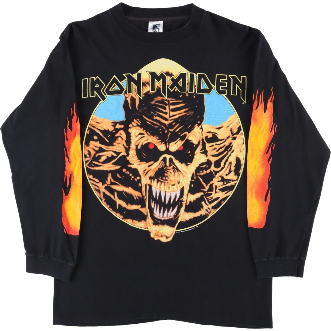 90年代 GEM IRON MAIDEN アイアンメイデン 袖プリント ロンT バンドTシャツ バンT USA製 メンズM ヴィンテージ /evb001958