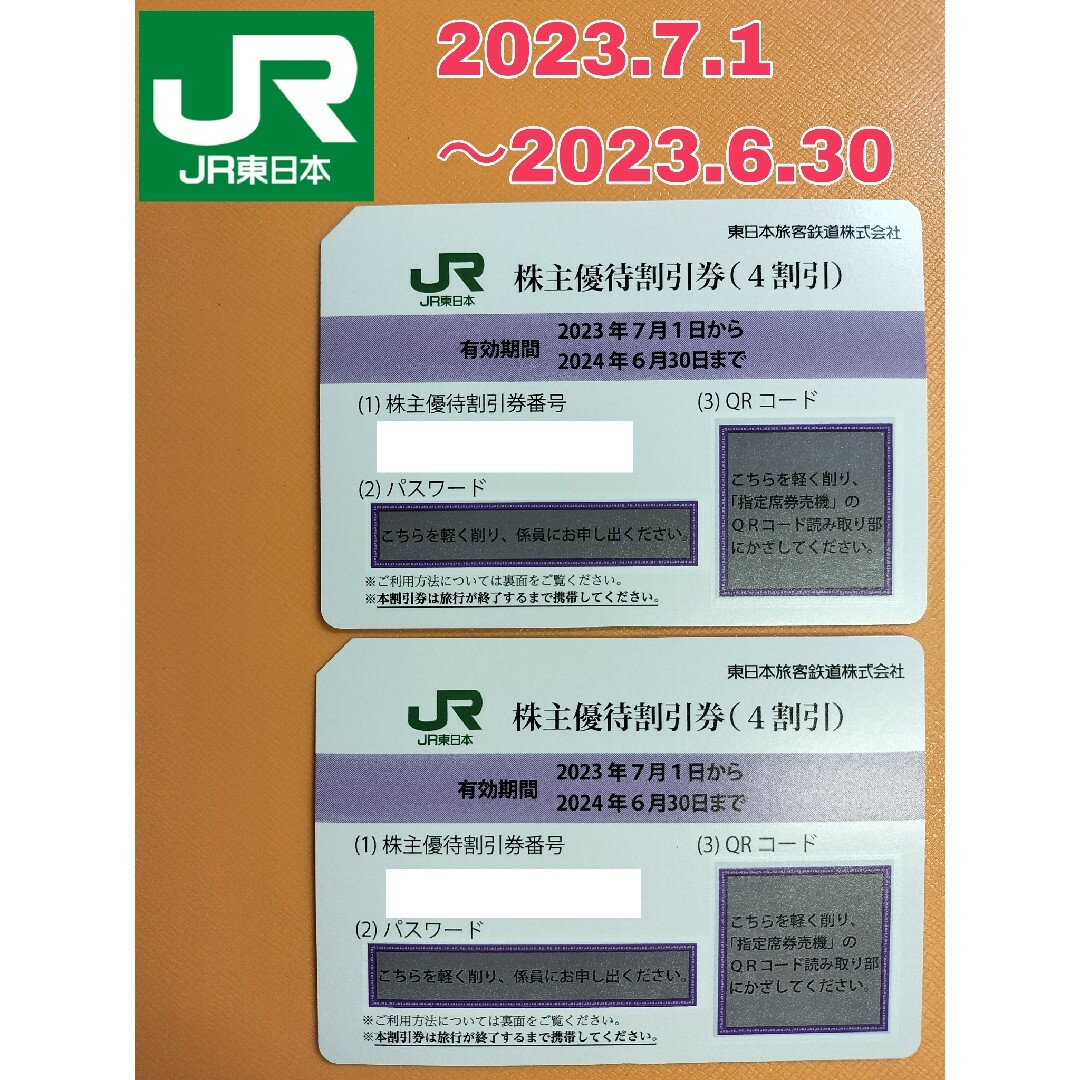 JR東日本　株主優待割引券　新品未使用　2枚組　旅行　電車　4割引