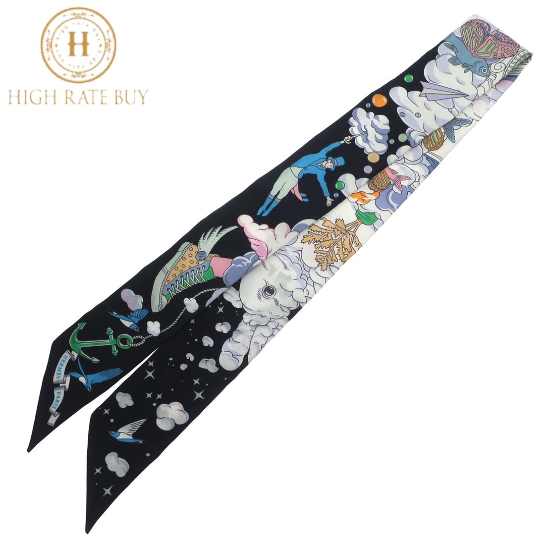 HERMES エルメス Twilly ツイリー Sur Mon Nuage 私の雲 スカーフ