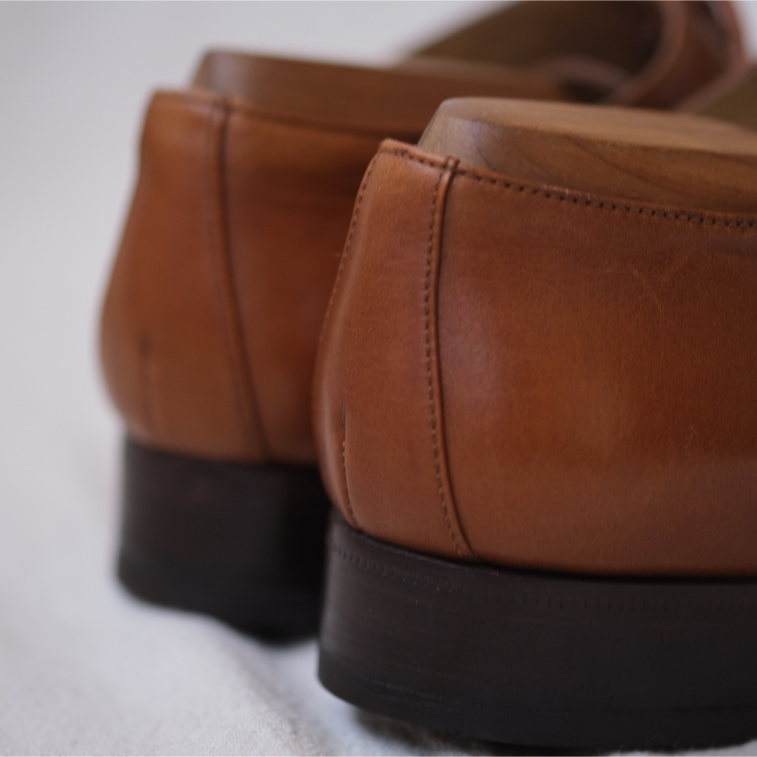 HERMES エルメス ダブルステッチドキャップトゥ 茶35