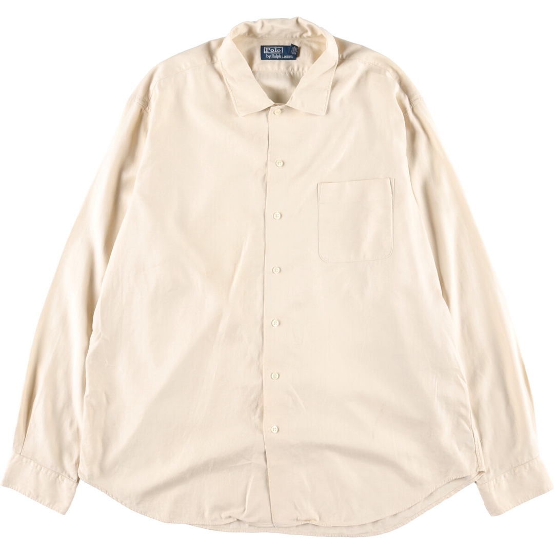 Ralph Lauren(ラルフローレン)の古着 90年代 ラルフローレン Ralph Lauren POLO by Ralph Lauren 長袖 シルクシャツ メンズXL ヴィンテージ /evb002069 メンズのトップス(シャツ)の商品写真