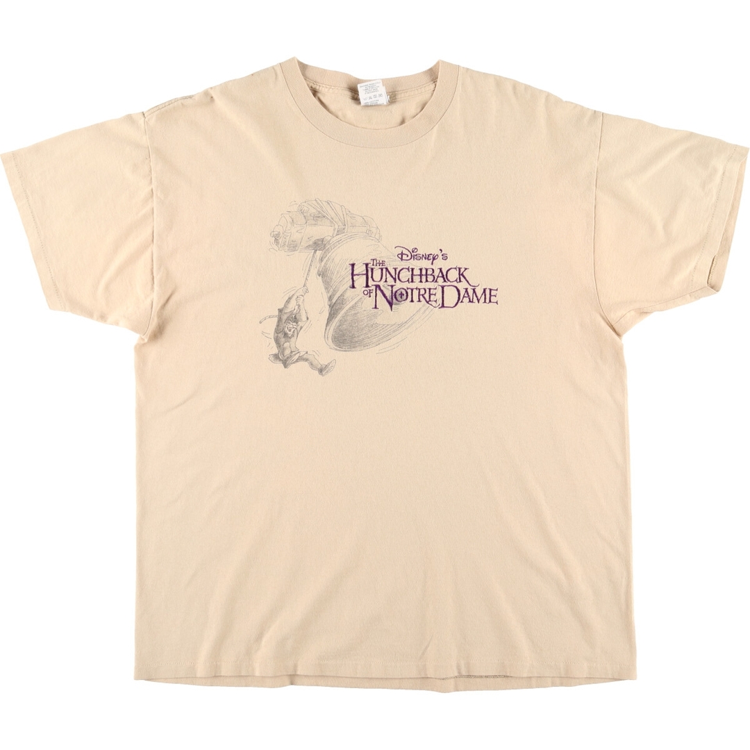 90年代ランク90年代 THE DISNEY STORE THE HUNCHBACK OF NOTRE DAME ノートルダムの鐘 キャラクタープリントTシャツ USA製 メンズXL ヴィンテージ /evb002090