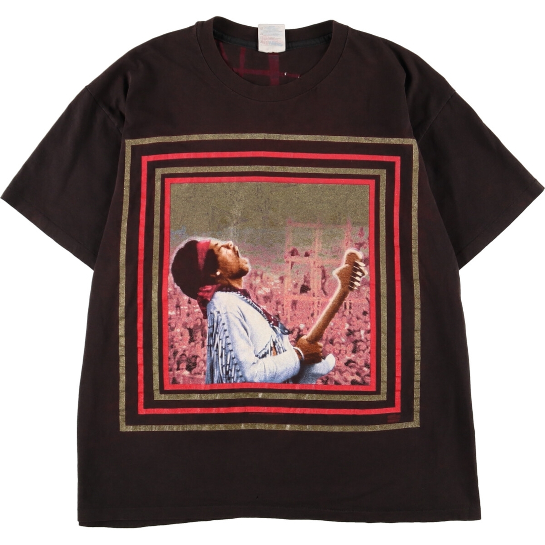 古着 90年代 ヘインズ Hanes JIMI HENDRIX ジミヘンドリックス アルバム WOODSTOCK 両面プリント バンドTシャツ バンT  USA製 メンズXL ヴィンテージ /eva001320