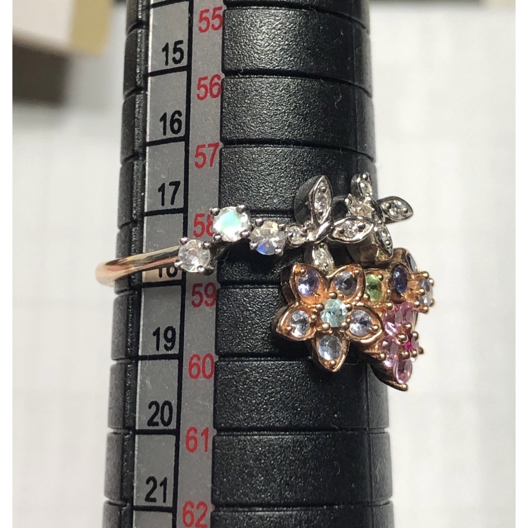 GSTV マルチカラーリング0.55ct k18 PG/WG１８号 レディースのアクセサリー(リング(指輪))の商品写真