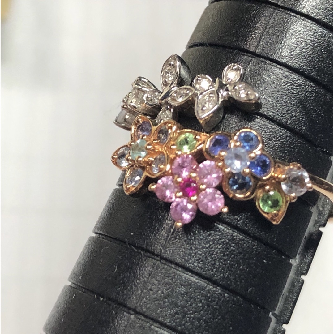 GSTV マルチカラーリング0.55ct k18 PG/WG１８号 レディースのアクセサリー(リング(指輪))の商品写真