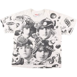 ヘインズ(Hanes)の古着 90年代 ヘインズ Hanes THE BEATLES ビートルズ 大判プリント 両面プリント バンドTシャツ バンT USA製 メンズL ヴィンテージ /evb001815(Tシャツ/カットソー(半袖/袖なし))