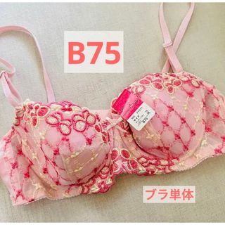 【新品】ブラ単体 B75 ピンク ワイヤーあり(ブラ)