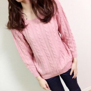 エイチアンドエム(H&M)の新品♡H&Mケーブルニット  ピンク(ニット/セーター)