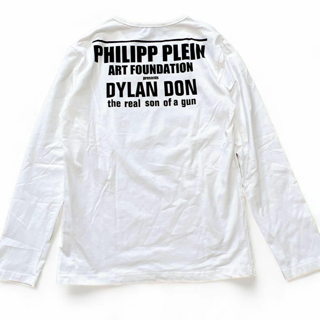 HYDROGEN(ハイドロゲン)の【美品】PHILIPP PLEIN ロンT 花柄スカル 背中ロゴ M メンズのトップス(Tシャツ/カットソー(七分/長袖))の商品写真