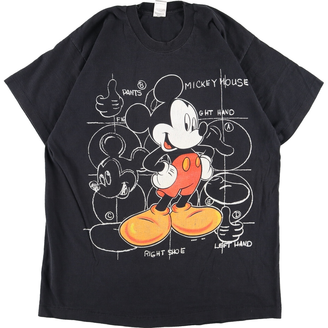 555cm肩幅80年代 MICKEY UNLIMITED MICKEY MOUSE ミッキーマウス キャラクタープリントTシャツ USA製 メンズM ヴィンテージ /eaa350917