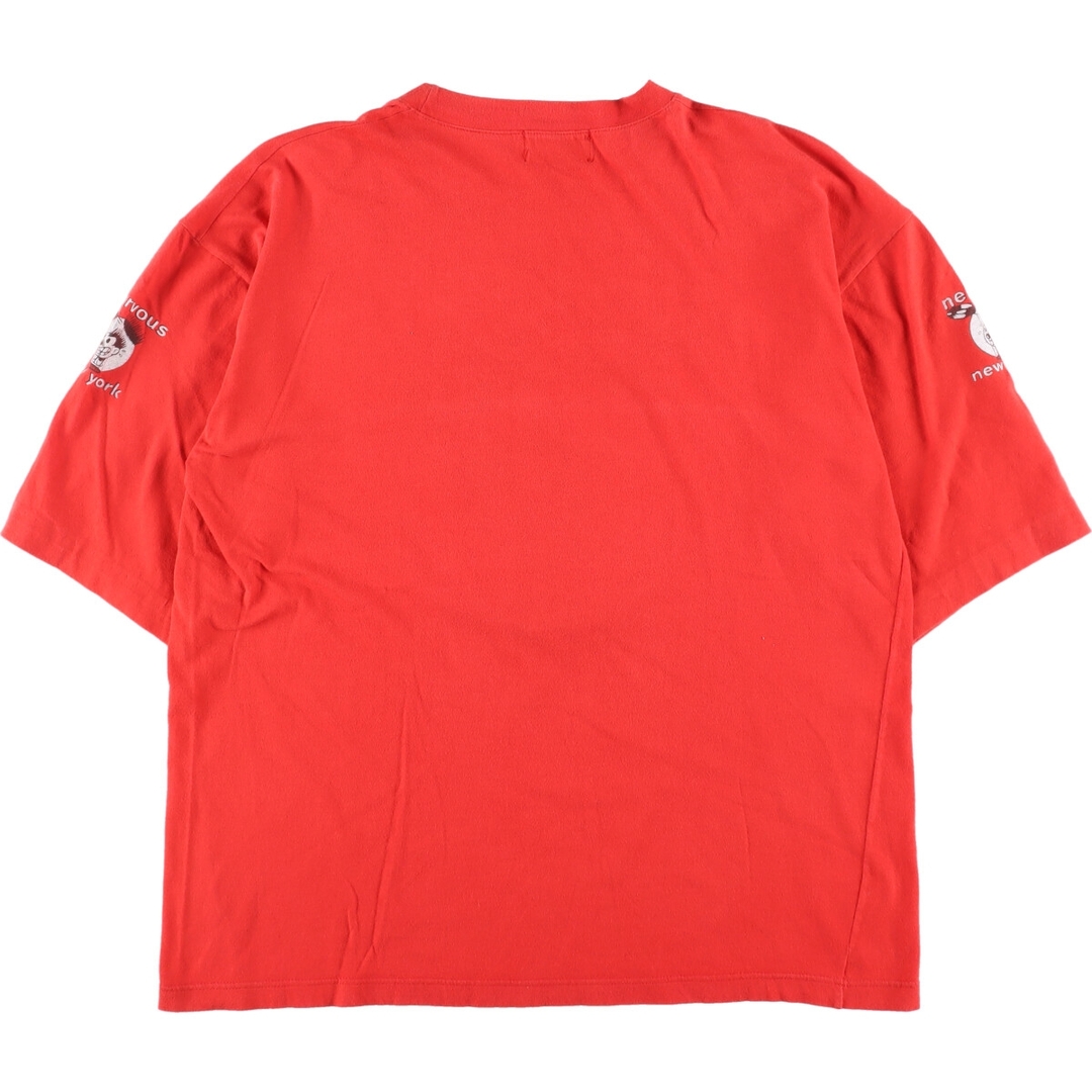 古着 90年代 LUCKY WIND Nervous RECORDS 袖プリント アドバタイジングTシャツ イタリア製 メンズXL ヴィンテージ /eva001251 メンズのトップス(Tシャツ/カットソー(半袖/袖なし))の商品写真