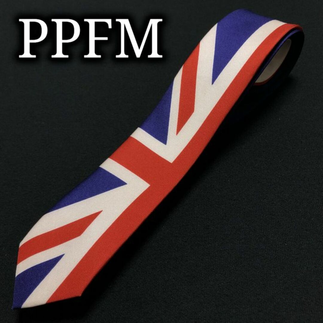 PPFM(ピーピーエフエム)のピーピーエフエム 英国旗 ネイビー ネクタイ ナロータイ A102-F21 メンズのファッション小物(ネクタイ)の商品写真