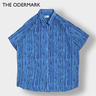 【ODERMARK】半袖 シャツ ストライプ 柄シャツ 総柄 ビッグサイズ 古着(シャツ)