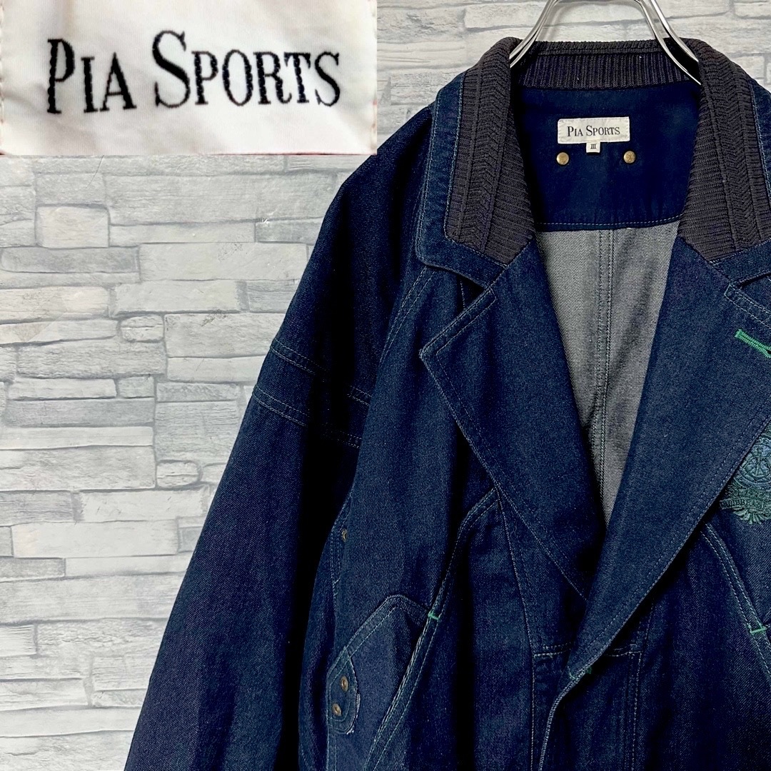 PIA SPORTS - 【希少】PIA SPORTS ピアスポーツ 刺繍ロゴ デニム PIA SPORTS - 【希少】PIA SPORTS ピアスポーツ 刺繍ロゴ デニム