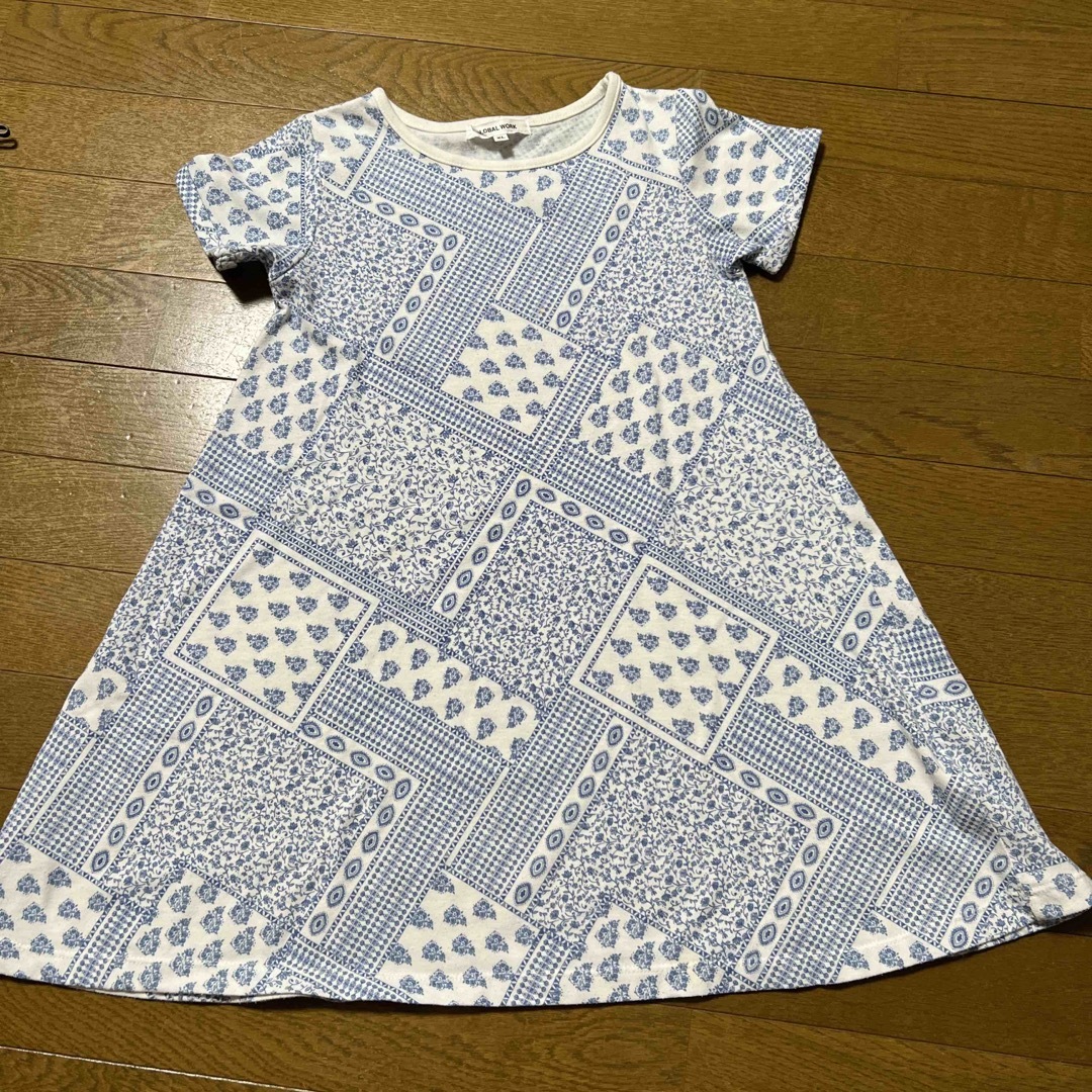 GLOBAL WORK(グローバルワーク)のGLOBAL WORKキッズワンピースXL約120 キッズ/ベビー/マタニティのキッズ服女の子用(90cm~)(ワンピース)の商品写真