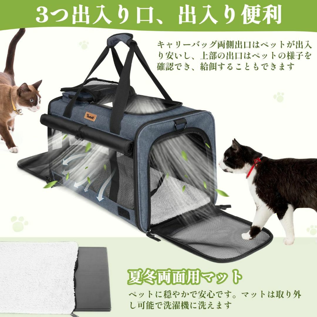 Tresbro 猫 キャリーバッグ [アップグレード版] 猫 きゃりーバッグ ロ