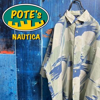 ノーティカ(NAUTICA)の【ノーティカ】ビッグセーリングヨット柄半袖マリン総柄シャツ 90s(シャツ)