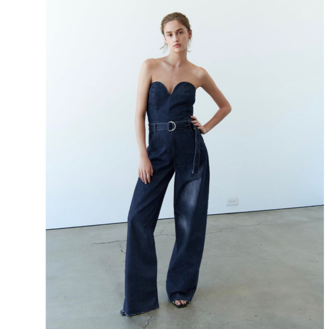 ZARA ZW ビスチェデニムジャンプスーツ S-