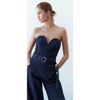 ZARA ZW ビスチェデニムジャンプスーツ S ZARA ZW ビスチェデニムジャンプスーツ S