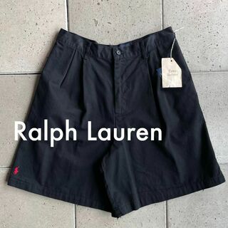 ラルフローレン(Ralph Lauren)のUSA製 RALPHラルフローレン ロゴ タック ショートパンツ ショーツ 黒(ショートパンツ)