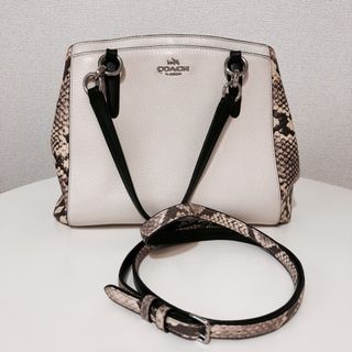 コーチ　バック　coach パイソン　美品　ホワイト