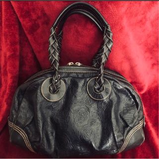 極美品✨　ANNA SUI　ハンドバッグ　オールレザー　バタフライ　蝶　金具　黒