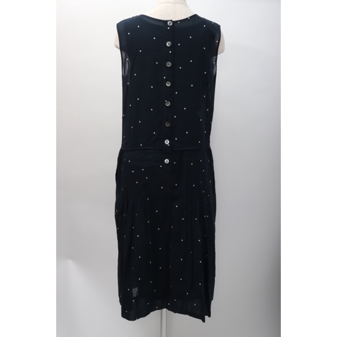 MARGARET HOWELLマーガレットハウエル ドット柄ノースリーブピンタックワンピース【LOPA61005】