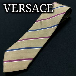 ヴェルサーチ(VERSACE)のヴェルサーチ レジメンタル ブラウン ネクタイ ナロータイ A102-I08(ネクタイ)