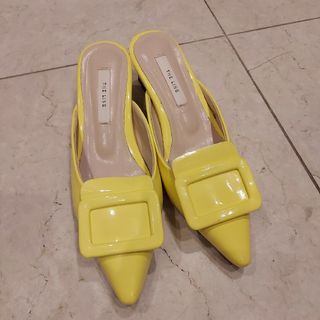 ザラ(ZARA)のミュール　イエロー　サンダル　23.5cm(サンダル)