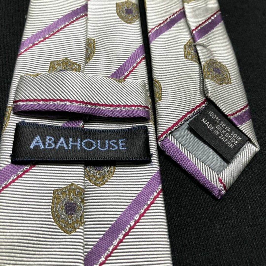 ABAHOUSE(アバハウス)のアバハウス 紋章レジメンタル シルバー ネクタイ ナロータイ A102-J01 メンズのファッション小物(ネクタイ)の商品写真