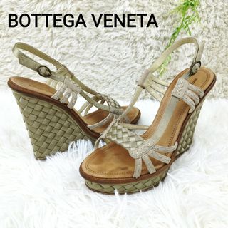 お値下げ中！【新品】BOTTEGA VENETAオープントゥウェッジサンダル-