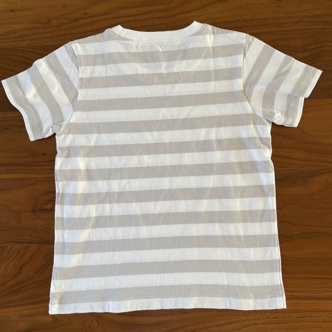 MUJI (無印良品)(ムジルシリョウヒン)のMUJI キッズTシャツ　ボーダー　110 ライトグレー キッズ/ベビー/マタニティのキッズ服男の子用(90cm~)(Tシャツ/カットソー)の商品写真