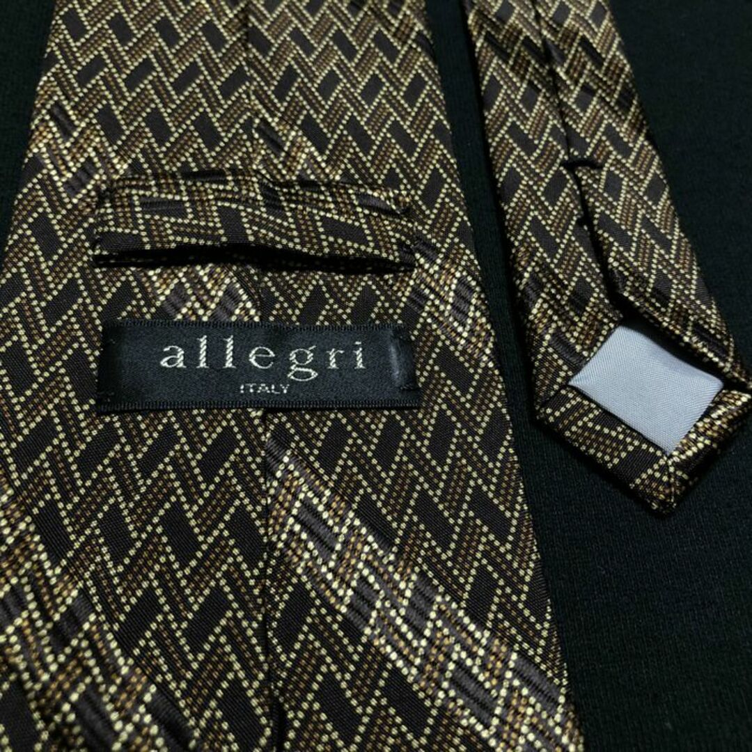 allegri(アレグリ)のアレグリ スクエアパターン ブラウン ネクタイ A102-J10 メンズのファッション小物(ネクタイ)の商品写真