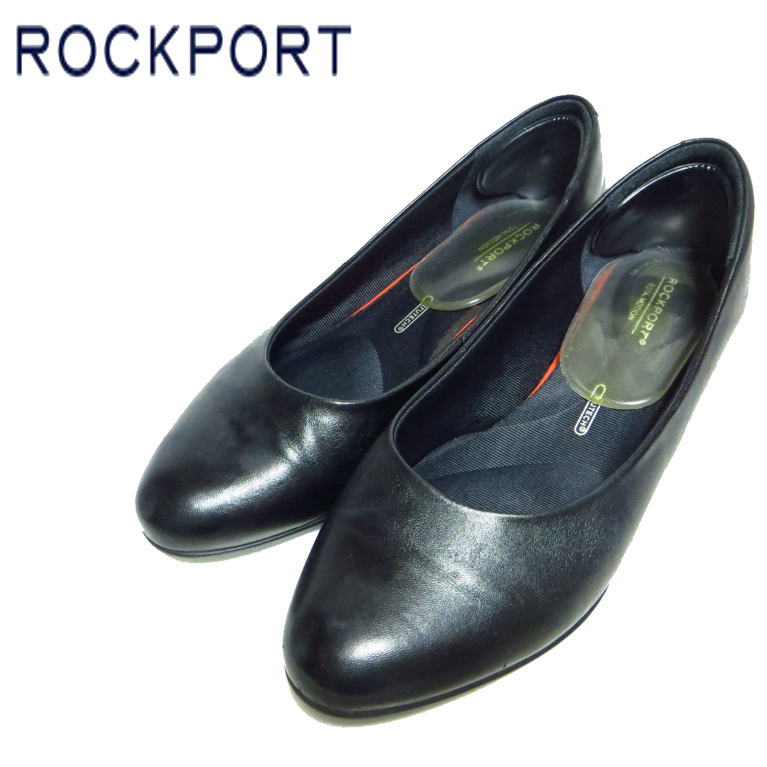 ROCKPORT(ロックポート)の美品 ロックポート アディダス チャンキーヒール レザー パンプス 23.5㎝ レディースの靴/シューズ(ハイヒール/パンプス)の商品写真