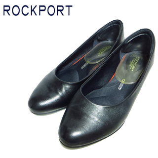 ロックポート(ROCKPORT)の美品 ロックポート アディダス チャンキーヒール レザー パンプス 23.5㎝(ハイヒール/パンプス)