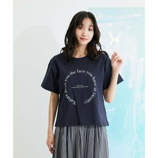 ジャイロ(JAYRO)の【ネイビー（40）】プリント入りTシャツ(カットソー(長袖/七分))