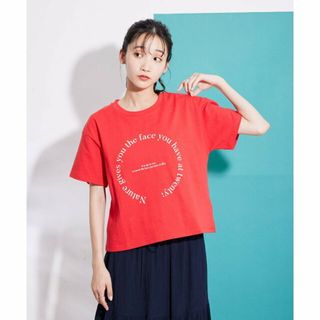 ジャイロ(JAYRO)の【レッド（60）】プリント入りTシャツ(カットソー(長袖/七分))