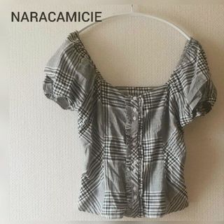 ナラカミーチェ(NARACAMICIE)の【ナラカミーチェ】パフスリーブ ブラウス Lサイズ(シャツ/ブラウス(半袖/袖なし))