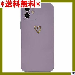 ７ iPhone12Proケース シンプルかわいいハートケ ープル 紫 2039(モバイルケース/カバー)