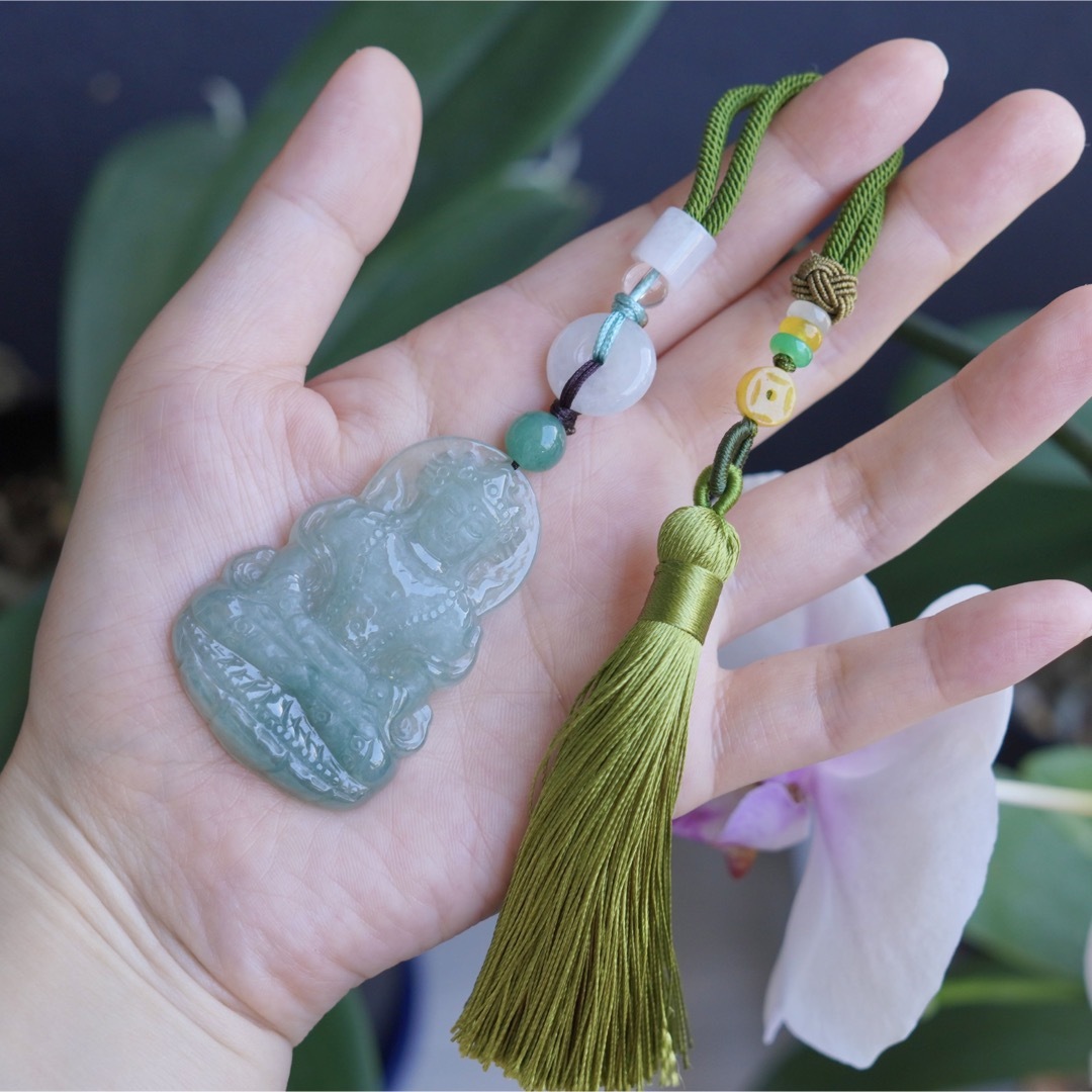 本翡翠 ミャンマー氷種⭐️観音様 新品5976