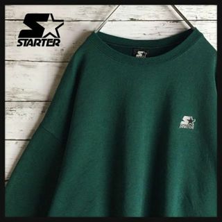 スターター(STARTER)の【人気グリーン】スターター☆刺繍ロゴワッペン付きスウェット　ゆるだぼ　緑A139(スウェット)