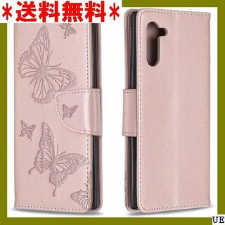 ７ Galaxy Note 10 ケース 対応 手帳型 蝶 ズゴールド 2057(モバイルケース/カバー)