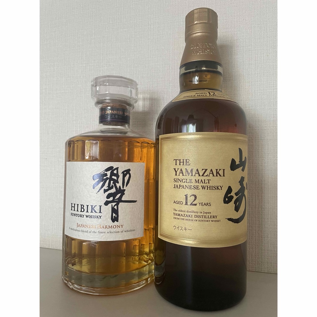 サントリー(サントリー)のサントリー　響ジャパニーズハーモニー➕山崎12年　2本セット 食品/飲料/酒の酒(ウイスキー)の商品写真