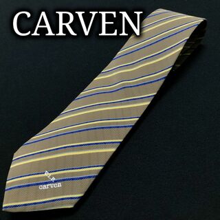 カルヴェン(CARVEN)のカルヴェン ロゴレジメンタル ブラウン ネクタイ A102-L18(ネクタイ)