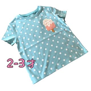 ネクスト(NEXT)の●未使用●2-3才　ミントグリーン　ドット柄　アイスクリーム　Tシャツ(Tシャツ/カットソー)