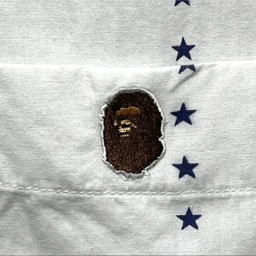 A BATHING APE(アベイシングエイプ)の【美品】A BATHING APE NIGO期星ストライプ ゴリラロゴ半袖シャツ メンズのトップス(シャツ)の商品写真