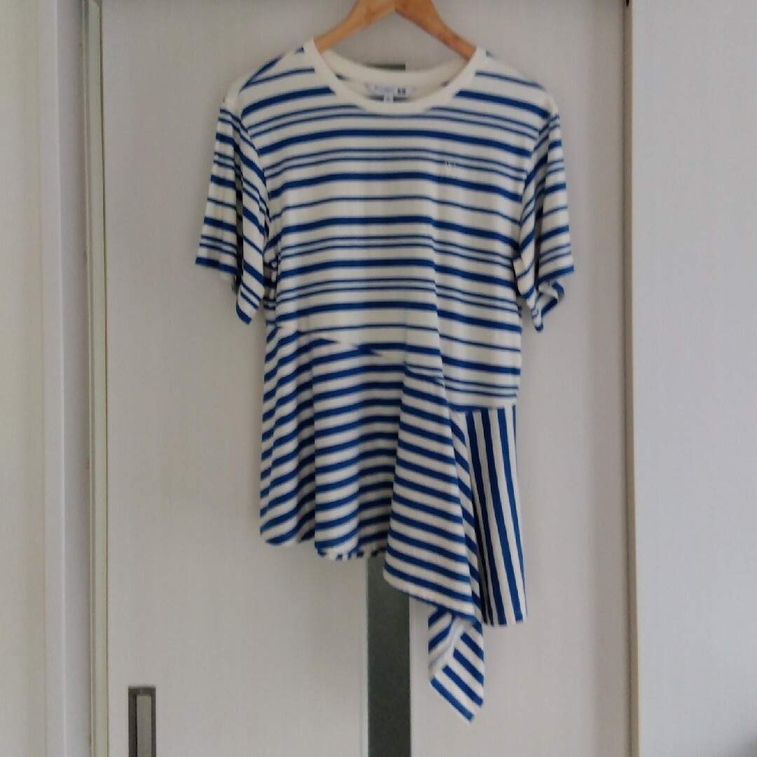 UNIQLO(ユニクロ)のユニクロ JWA フレアヘムボーダーTシャツ　Lサイズ レディースのトップス(Tシャツ(半袖/袖なし))の商品写真