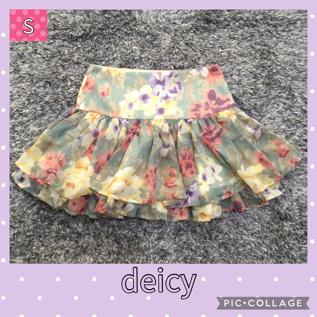 deicy(デイシー)の値下げ　deicy フリル　花柄スカート　サイズS レディースのスカート(ミニスカート)の商品写真