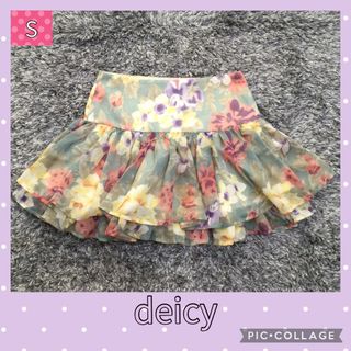 デイシー(deicy)の値下げ　deicy フリル　花柄スカート　サイズS(ミニスカート)